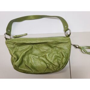 Hobo The Original Green Leather Shoulder Bag Slouchy Hobo Tassel Handbag